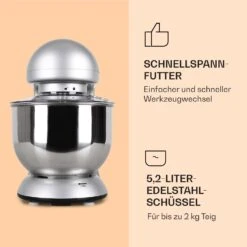 Bella Küchenmaschine 2000 W / 2,7 PS 5 Ltr Edelstahl BPA-frei -Klarstein 10005314 de 0005 logo