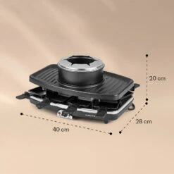 Entrecote 2-in-1 Raclettegrill & Fondue Naturstein 1100W 8 Personen -Klarstein 10022268 yy 0006 logo