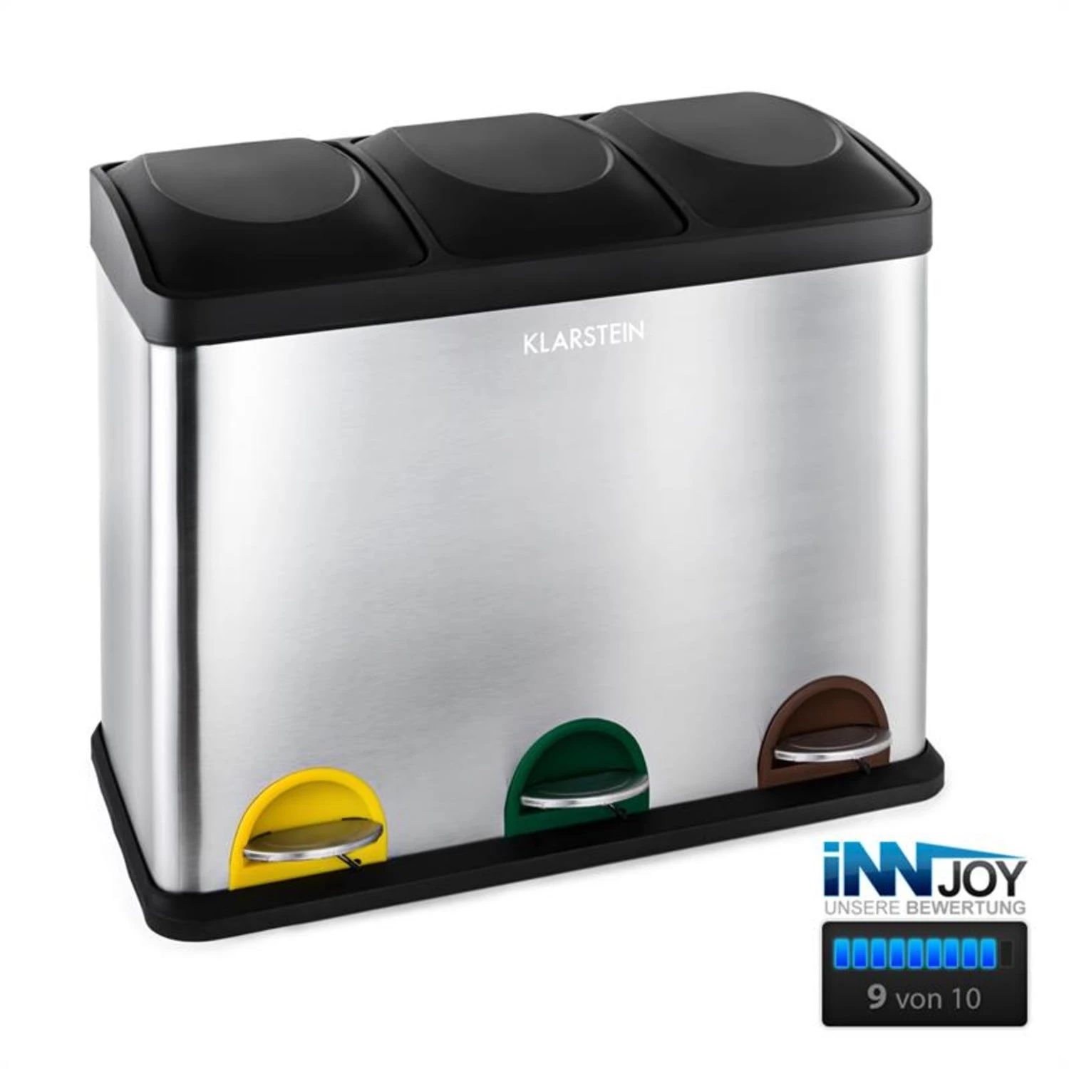 Ökosystem Edelstahl-Tretabfalleimer 45 Liter Recycling 1 Ökosystem Edelstahl-Tretabfalleimer 45 Liter Recycling