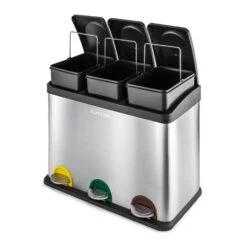 Ökosystem Edelstahl-Tretabfalleimer 45 Liter Recycling 7 Ökosystem Edelstahl-Tretabfalleimer 45 Liter Recycling -Klarstein 10024130 yy 0004 titel Klarstein oekosystem Muelleimer 3er