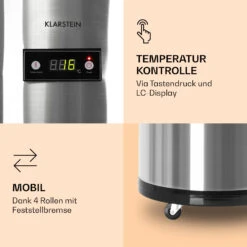 Mr. Barbot Bar-Kühlschrank 50 Liter 6-16 °C Bodenrollen Edelstahl 11 Mr. Barbot Bar-Kühlschrank 50 Liter 6-16 °C Bodenrollen Edelstahl -Klarstein 10026371 de 0004 logo
