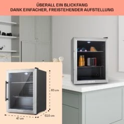 Beersafe XL Kühlschrank 60 Liter 2 Böden Panoramaglastür Edelstahl 12 Beersafe XL Kühlschrank 60 Liter 2 Böden Panoramaglastür Edelstahl -Klarstein 10027672 DE 0006 usp