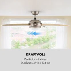 Bolero 2-in-1-Deckenventilator Leuchte 55W 10212m³/h Fernbedienung -Klarstein 10028291 de 0005 logo