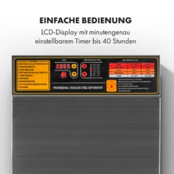 Fruit Jerky Steel 10 Dörrautomat 10 Etagen 1000 W Fläche: 1,5 M² Timer 10 Fruit Jerky Steel 10 Dörrautomat 10 Etagen 1000 W Fläche: 1,5 M² Timer -Klarstein 10028437 de 0003 logo
