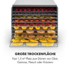Fruit Jerky Steel 10 Dörrautomat 10 Etagen 1000 W Fläche: 1,5 M² Timer 13 Fruit Jerky Steel 10 Dörrautomat 10 Etagen 1000 W Fläche: 1,5 M² Timer -Klarstein 10028437 de 0006 logo