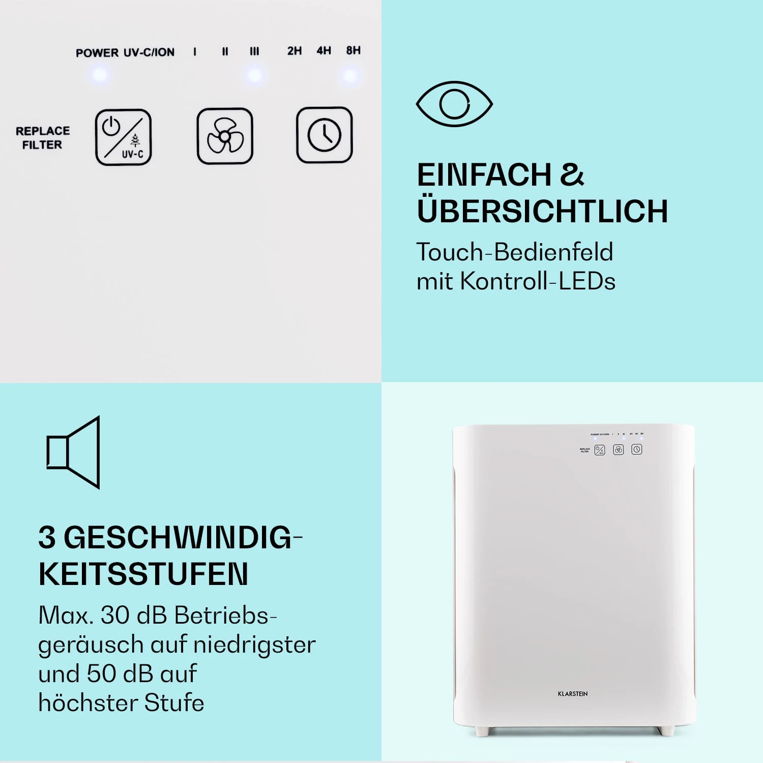 Vita Pure 2G 5-in-1 Luftreiniger HEPA-13 50 M² 30 Db 55 W UV-C Touch 5 Vita Pure 2G 5-in-1 Luftreiniger HEPA-13 50 M² 30 Db 55 W UV-C Touch – Bild 5