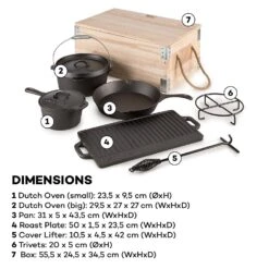 Hotrod Masterplan Dutch Oven Set 7-teilig BBQ Topfset Gusseisen -Klarstein 10029164 yy 0008 logo