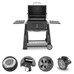 Bigfoot Holzkohlegrill Smoker BBQ-Grill 55 X 40 Cm Stahl Schwarz 11 Bigfoot Holzkohlegrill Smoker BBQ-Grill 55 X 40 Cm Stahl Schwarz -Klarstein 10029763 yy 0004 detail Klarstein Bigfoot BBQ Grill Smoker