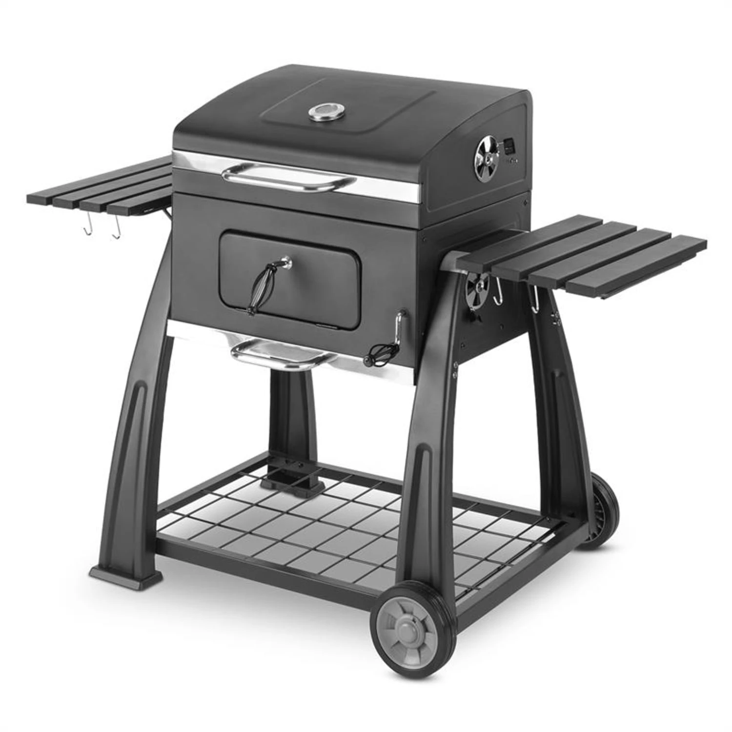 Bigfoot Holzkohlegrill Smoker BBQ-Grill 55 X 40 Cm Stahl Schwarz 8 Bigfoot Holzkohlegrill Smoker BBQ-Grill 55 X 40 Cm Stahl Schwarz – Bild 8