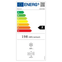 Garfield XL Gefrierschrank 4-Sterne 69L 80W Betriebsgeräusch: 41 DB -Klarstein 10029788 energy label
