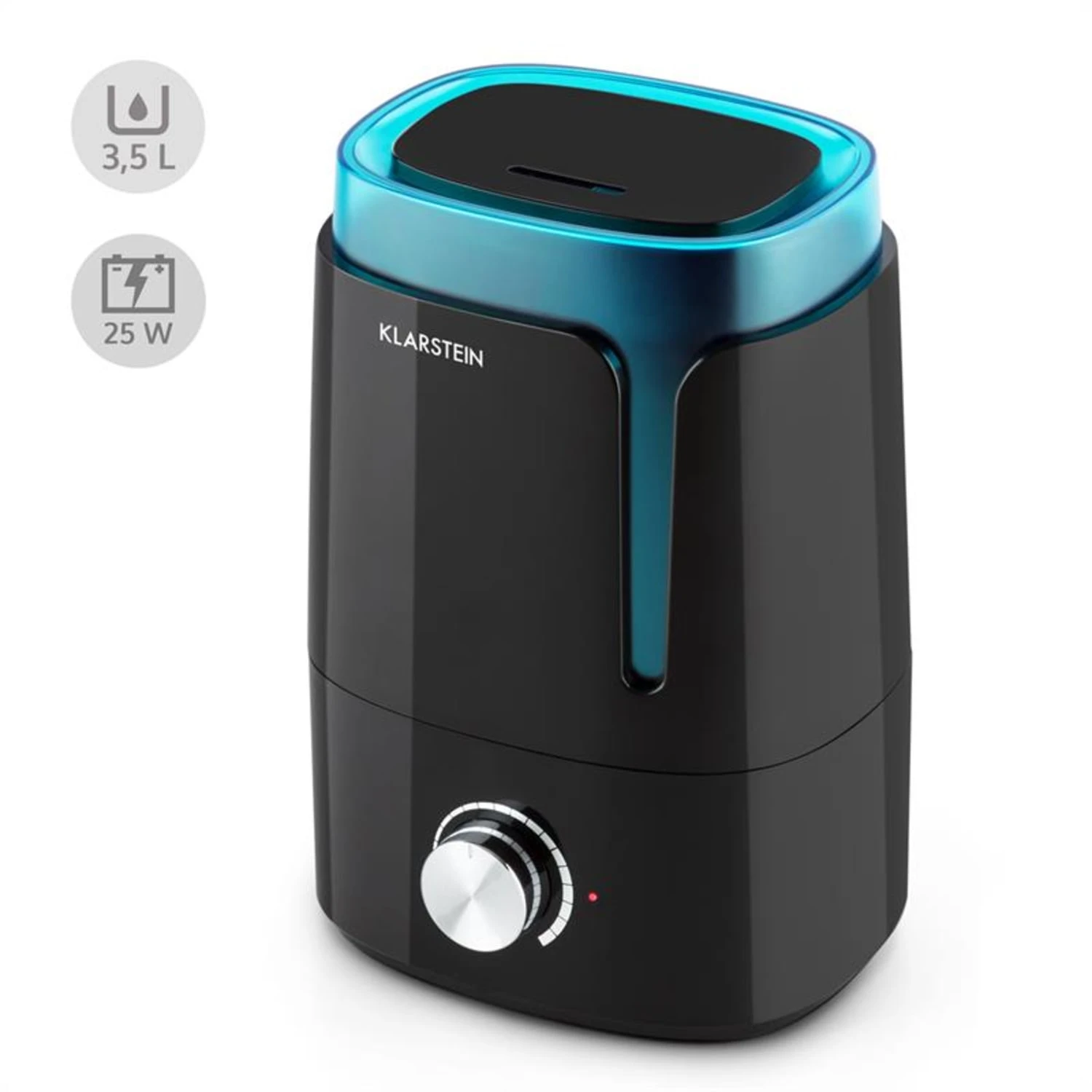 Stavanger Luftbefeuchter Aromafunktion Ultraschall 3,5l Schwarz/türkis 6 Stavanger Luftbefeuchter Aromafunktion Ultraschall 3,5l Schwarz/türkis – Bild 6