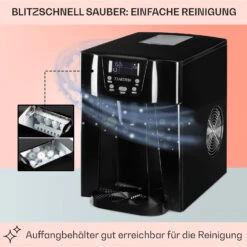 Ice Volcano 2G Eismaschine LED 12kg Je 24h 2l 6-12min Schwarz -Klarstein 10030844 DE 0005 usp