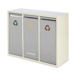 Ordnungshüter 3 Mülleimer Mülltrenner 45L (3 X 15 L) Cremebeige 9 Ordnungshüter 3 Mülleimer Mülltrenner 45L (3 X 15 L) Cremebeige -Klarstein 10031320 yy 0006 front Klarstein Ordnungshueter 3 Muelleimer cremebeige