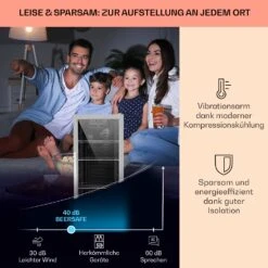 Beersafe 6XL Kühlschrank 201 Liter 5 Böden Panoramaglastür Edelstahl -Klarstein 10031930 DE 0003 usp