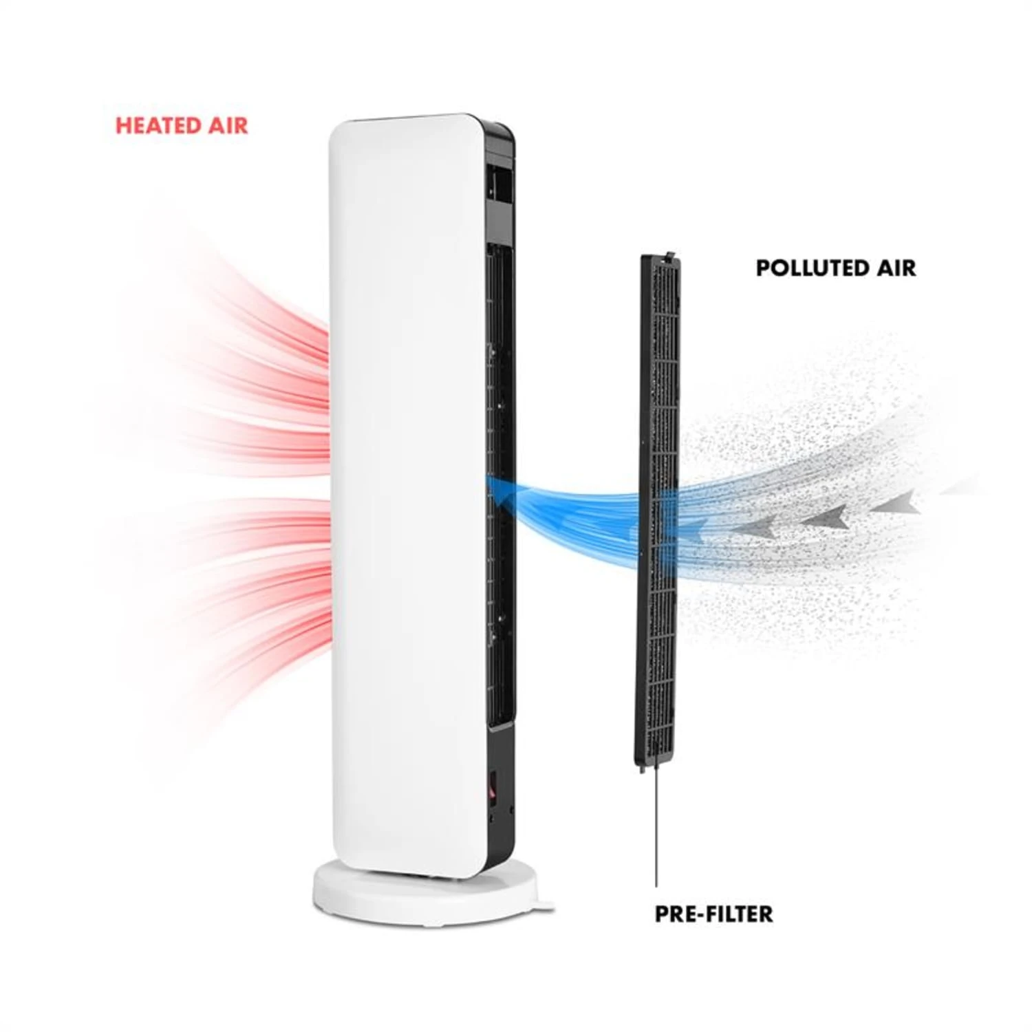 Hightower Heat Keramik-Säulenheizlüfter 2200W Thermostat 49°C Weiß 4 Hightower Heat Keramik-Säulenheizlüfter 2200W Thermostat 49°C Weiß – Bild 4