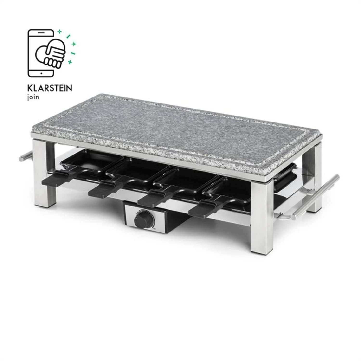 Schmelzlette Raclette 1500W Naturstein-Platte Edelstahlgehäuse 7 Schmelzlette Raclette 1500W Naturstein-Platte Edelstahlgehäuse – Bild 7