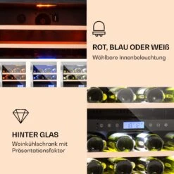 Vinovilla 43 Built-In Duo Weinkühlschrank 2 Zonen 129l 43 Fl Glastür -Klarstein 10032031 de 0003 logo