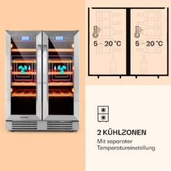 Vinovilla 42 Twin Built-In Duo Weinkühlschrank 2 Zonen 126l 42 Fl Glas -Klarstein 10032032 de 0004 logo
