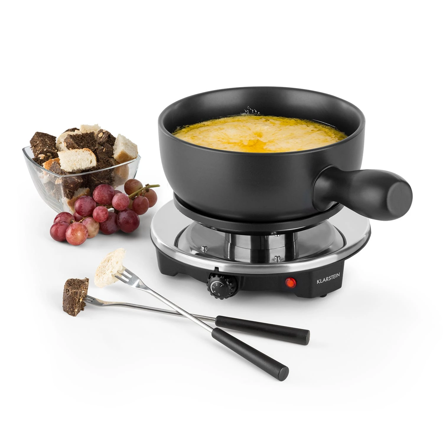 Sirloin Fondue-Set Raclette 1200 Watt Keramiktopf Edelstahlgabeln 1 Sirloin Fondue-Set Raclette 1200 Watt Keramiktopf Edelstahlgabeln
