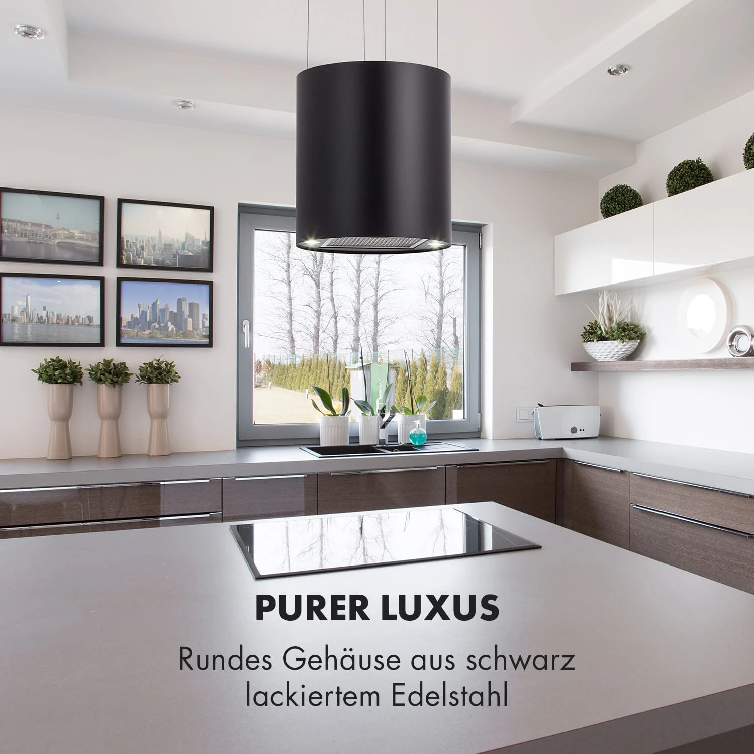 Barett Inselabzugshaube Ø35cm Umluft 558 M³/h LED Aktivkohlefilter 4 Barett Inselabzugshaube Ø35cm Umluft 558 M³/h LED Aktivkohlefilter – Bild 4