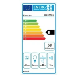 Barett Inselabzugshaube Ø35cm Umluft 558 M³/h LED Aktivkohlefilter 19 Barett Inselabzugshaube Ø35cm Umluft 558 M³/h LED Aktivkohlefilter -Klarstein 10032303 energy label