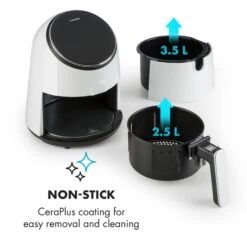 AirVital Heißluftfritteuse 1300W 2,5l CeraPlus-Antihaft Touch Weiß -Klarstein 10032331 yy 0006 logo Klarstein AirVital Heissluftfritteuse 1300W weiss