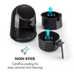 AirVital Heißluftfritteuse 1300W 2,5l CeraPlus-Antihaft Touch Schwarz -Klarstein 10032332 yy 0006 logo Klarstein AirVital Heissluftfritteuse 1300W schwarz