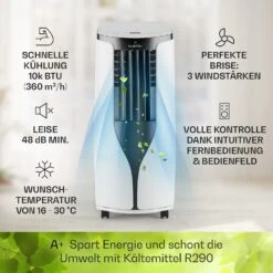New Breeze ECO Mobile Klimaanlage 10.000 BTU / 2,9 KW EEK A+ -Klarstein 10032511 de 0003 usp