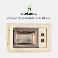 Victoria 20 Einbau-Mikrowelle, 20 L, 800 W, Grill: 1000 W, Elfenbein -Klarstein 10032592 de 0007 logo