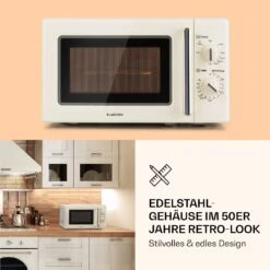 Caroline Mikrowellen-Grill 20 Ltr 700 W / 1000 W Ø 25,5cm Retro 10 Caroline Mikrowellen-Grill 20 Ltr 700 W / 1000 W Ø 25,5cm Retro -Klarstein 10032641 de 0005 logo