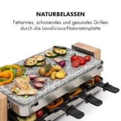 Prime-Rib Raclettegrill 8 Pers. 1500 W Natursteinplatte Edelstahl Holz -Klarstein 10032695 de 0003 logo