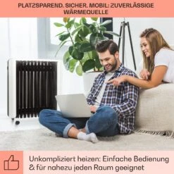 Thermaxx 2500 Ölradiator 2500W 5-35° C 24h-Timer Weiß/schwarz -Klarstein 10032775 de 0007 usp