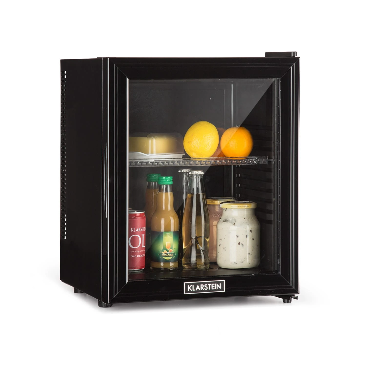 Brooklyn 24 Mini-Kühlschrank Glastür LED Ablage 1 Brooklyn 24 Mini-Kühlschrank Glastür LED Ablage