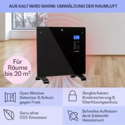 Norderney Konvektions-Heizgerät Thermostat Timer 1000W 20m² -Klarstein 10032787 de 0004 usp