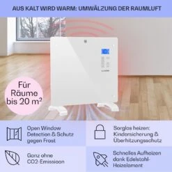 Norderney Konvektions-Heizgerät Thermostat Timer 1000W 20m² Weiß 11 Norderney Konvektions-Heizgerät Thermostat Timer 1000W 20m² Weiß -Klarstein 10032788 de 0004 usp