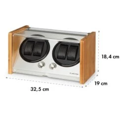 Hanoi 4 Uhrenbeweger, 4 Uhren, 3 Geschwindigkeiten, 4 Modi, Bambus -Klarstein 10032798 yy 0008 logo Klarstein Hanoi 4 Uhrenbeweger 4 Uhren bambus