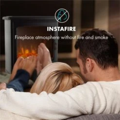 Meran Elektrischer Kamin 950/1850W 2-stufige Heizung Gusseisen-Stil -Klarstein 10032893 yy 0003 logo Klarstein Meran Elektrischer Kamin schwarz