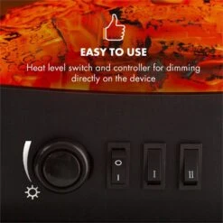 Meran Elektrischer Kamin 950/1850W 2-stufige Heizung Gusseisen-Stil -Klarstein 10032893 yy 0004 logo Klarstein Meran Elektrischer Kamin schwarz