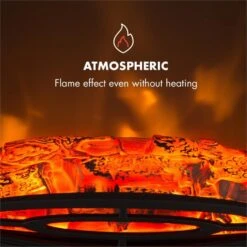 Meran Elektrischer Kamin 950/1850W 2-stufige Heizung Gusseisen-Stil -Klarstein 10032893 yy 0005 logo Klarstein Meran Elektrischer Kamin schwarz