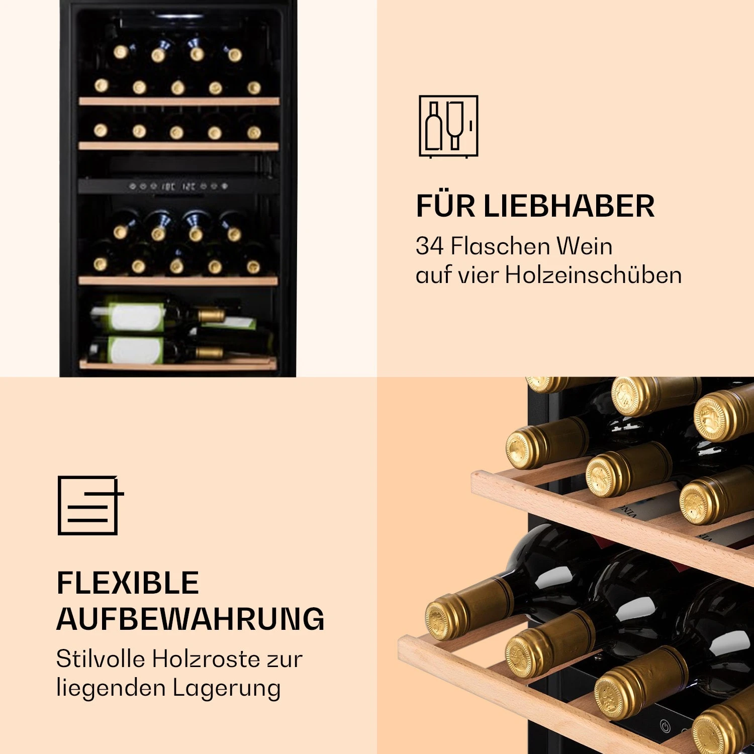 Barossa 34 Duo Weinkühlschrank 34 Fl 80 Ltr 2 Zonen Touch-Steuerung 5 Barossa 34 Duo Weinkühlschrank 34 Fl 80 Ltr 2 Zonen Touch-Steuerung – Bild 5