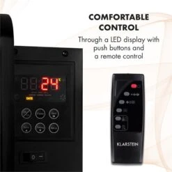 Klarstein Belfort Light & Fire Elektrischer Kamin 1000/2000W Fernbedienung 12 Klarstein Belfort Light & Fire Elektrischer Kamin 1000/2000W Fernbedienung -Klarstein 10032998 yy 0004 logo Klarstein Belfort Light Fire Elektrokamin schwarz