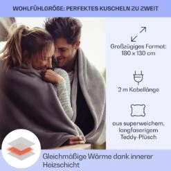 Dr. Watson SuperSoft Heizdecke 120 W 180 X 130 Cm Teddy-Plüsch -Klarstein 10033006 de 0005 usp