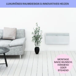 Hot Spot Slimcurve Heizgerät 80x40cm 40m² 2000W 5-40°C LED IP24 Weiß -Klarstein 10033016 de 0007 usp