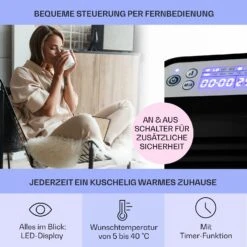 Hot Spot Slimcurve Heizgerät 80x40cm 40m² 2000W 5-40°C LED IP24 9 Hot Spot Slimcurve Heizgerät 80x40cm 40m² 2000W 5-40°C LED IP24 -Klarstein 10033017 de 0003 usp
