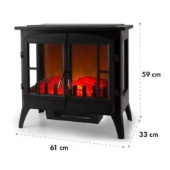 Innsbruck Elektrischer Kamin 1000/2000W Thermostat -Klarstein 10033092 yy 0008 logo Electric Fireplace Black YH15