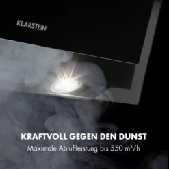 Mirage 60 Dunstabzugshaube 550m³/h Touch-Panel RGB-Ambiente-Licht Glas -Klarstein 10033116 de 0003 logo