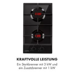 Ignito Domino Gaskochfeld 2-flammig Sabaf-Brenner Glaskeramik Schwarz 14 Ignito Domino Gaskochfeld 2-flammig Sabaf-Brenner Glaskeramik Schwarz -Klarstein 10033131 de 0006 logo