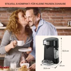 Baristomat 2-in-1-Heißgetränkeautomat Kaffee Tee Milchschaum -Klarstein 10033138 de 0005 usp