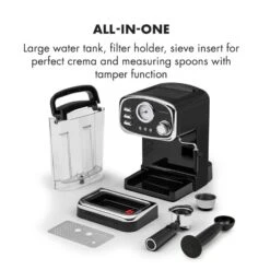 Espressionata Gusto Espressomaschine 1100W 15 Bar Druck Schwarz -Klarstein 10033209 yy 0008 logo Klarstein Espressionata Gusto Espressomaschine reedit