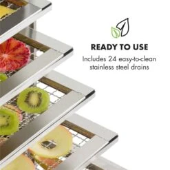 Master Jerky 24 Dörrautomat 5850W 40-90 °C 15h-Timer Edelstahl Silber -Klarstein 10033214 yy 0004 logo Klarstein Master Jerky 24 Doerrautomat silber